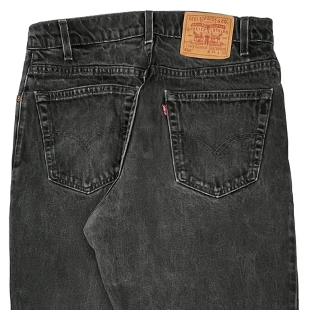 90S Levis 560 Jeans - 32W 30L Black Cotton - Image 8