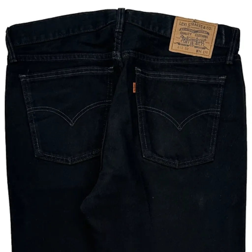 90S Levis 615 Orange Tab Jeans - 35W 30L Black Cotton - Image 8