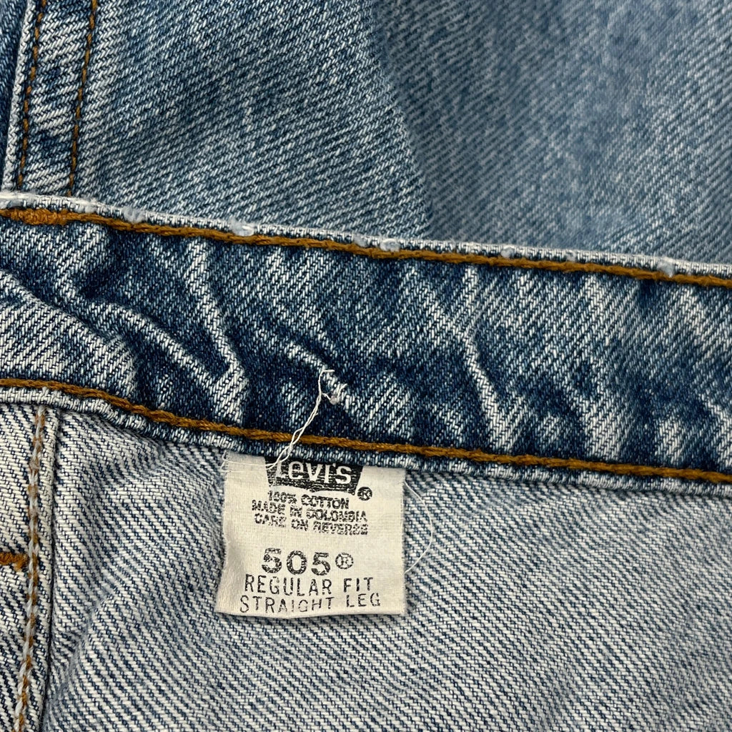 90S Levis 505 Jeans - 36W 35L Blue Cotton - Image 7
