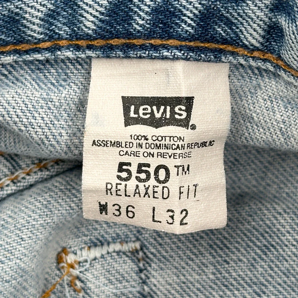 90S Levis 550 Jeans - 32W 32L Light Wash Cotton - Image 6
