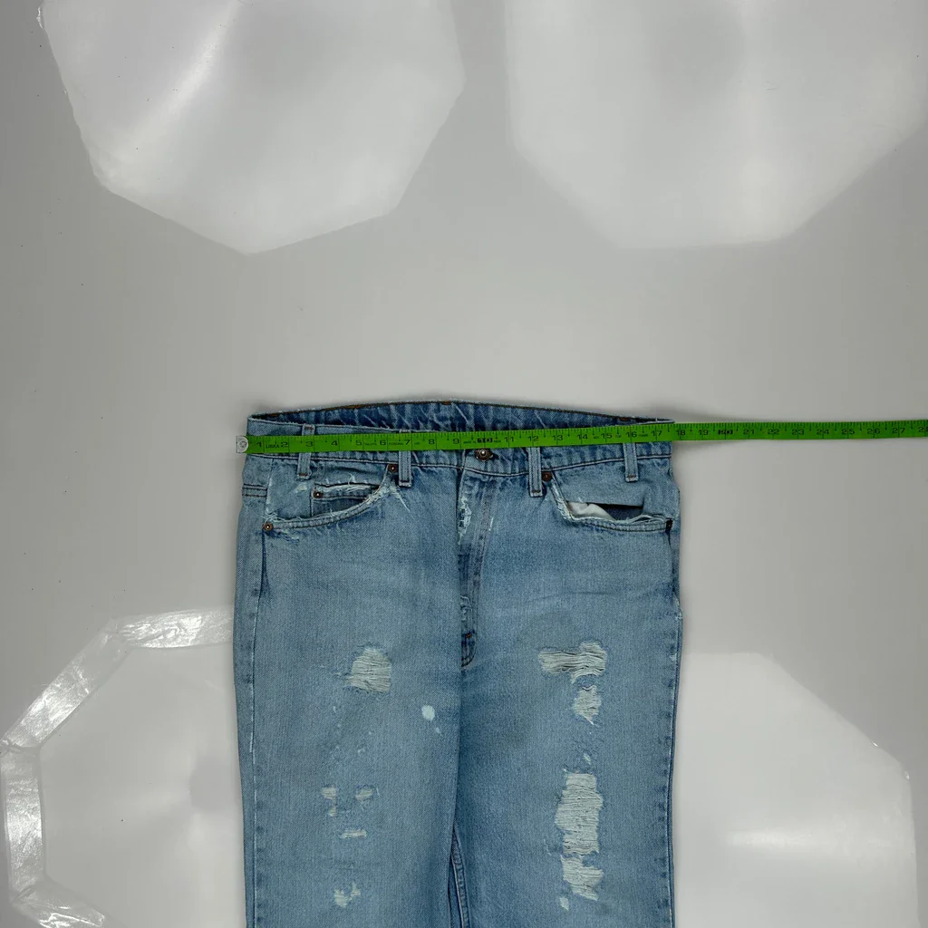90S Levis Orange Tabs Jeans - 34W 27L Light Wash Denim - Image 3