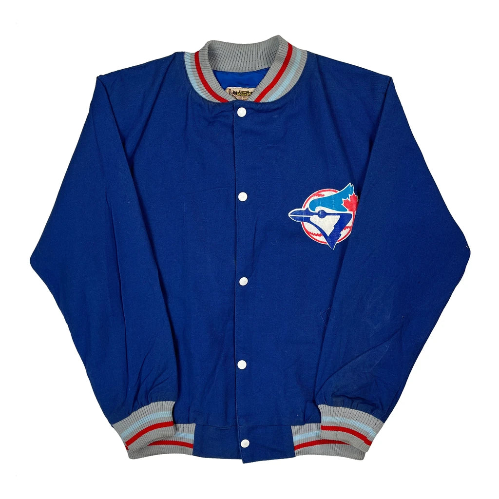 90S Made In USA Blue Jays Street Legends Graphic Varsity Jacket - Large Blue Cotton