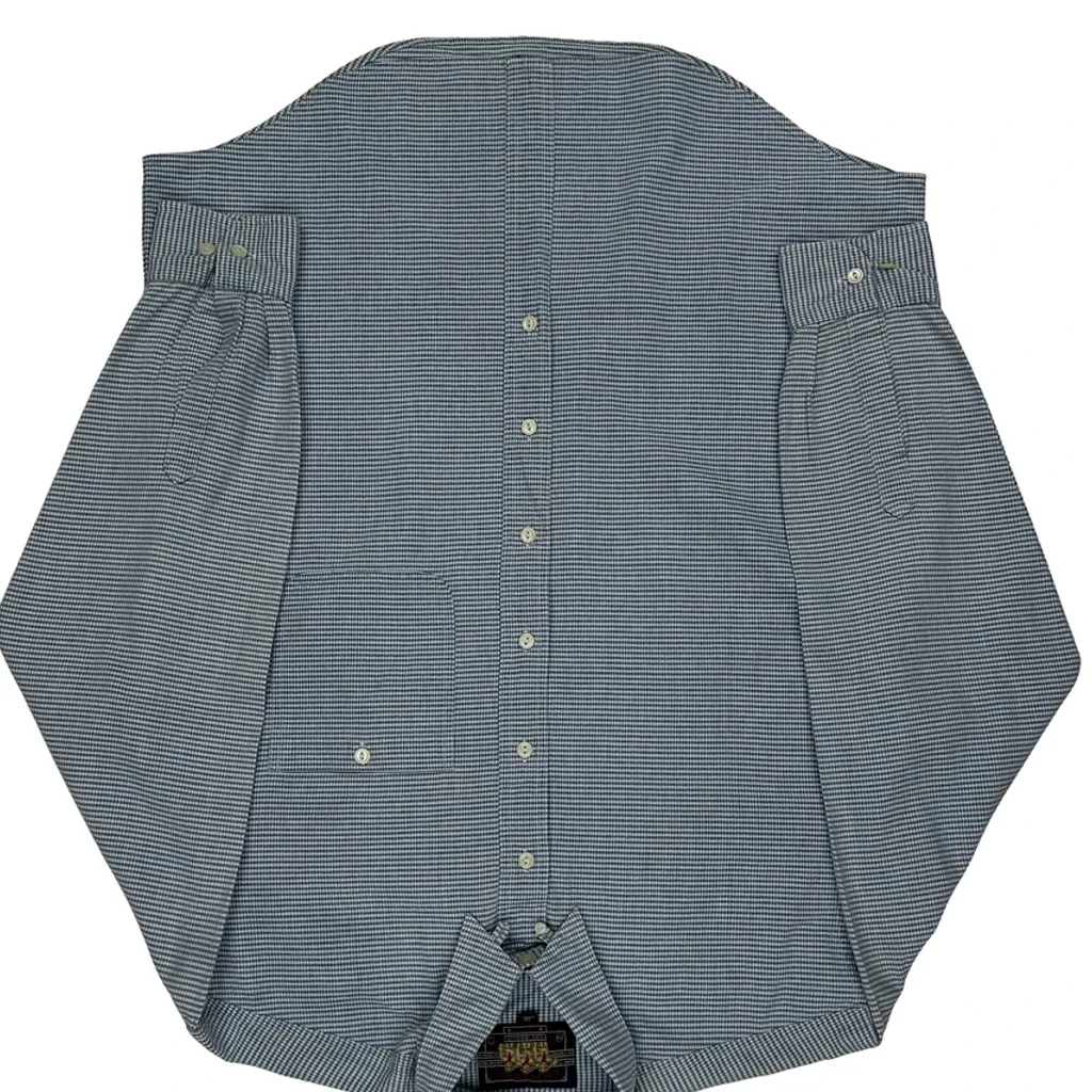 90S Made In USA Chaps Ralph Lauren Checked Shirt - Large Blue Cotton - Image 5