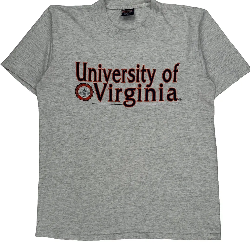 90S Made In USA Jansport University Of Virginia T-Shirt - Large Grey Cotton - Image 4
