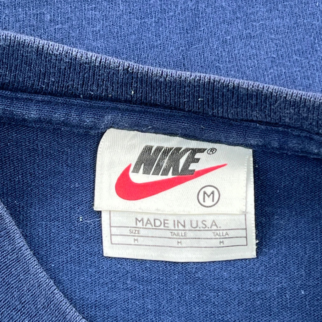 90S Made In USA Nike Town Orange County T-Shirt - Medium Blue Cotton - Image 3