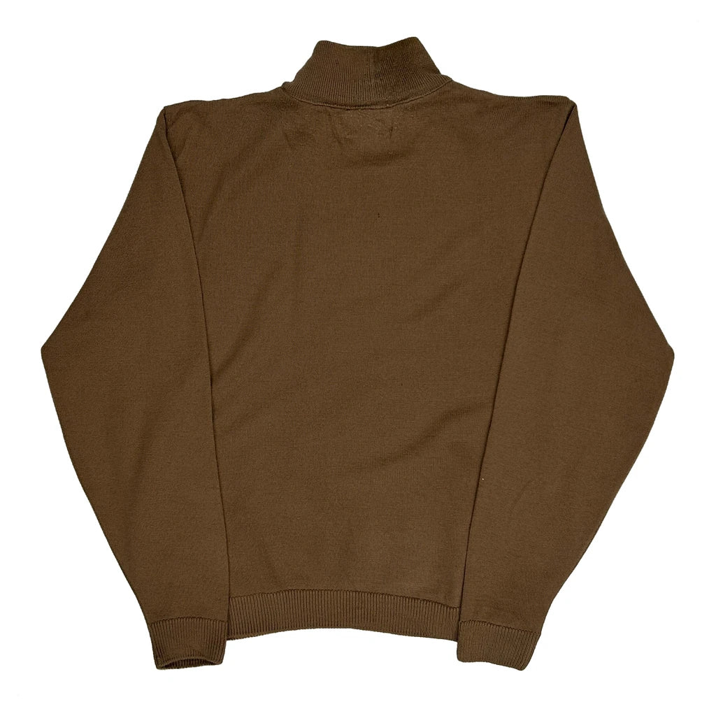 90S Made In USA Pendleton 100% Virgin Wool Roll Neck Jumper - Small Brown Virgin Wool - Image 2