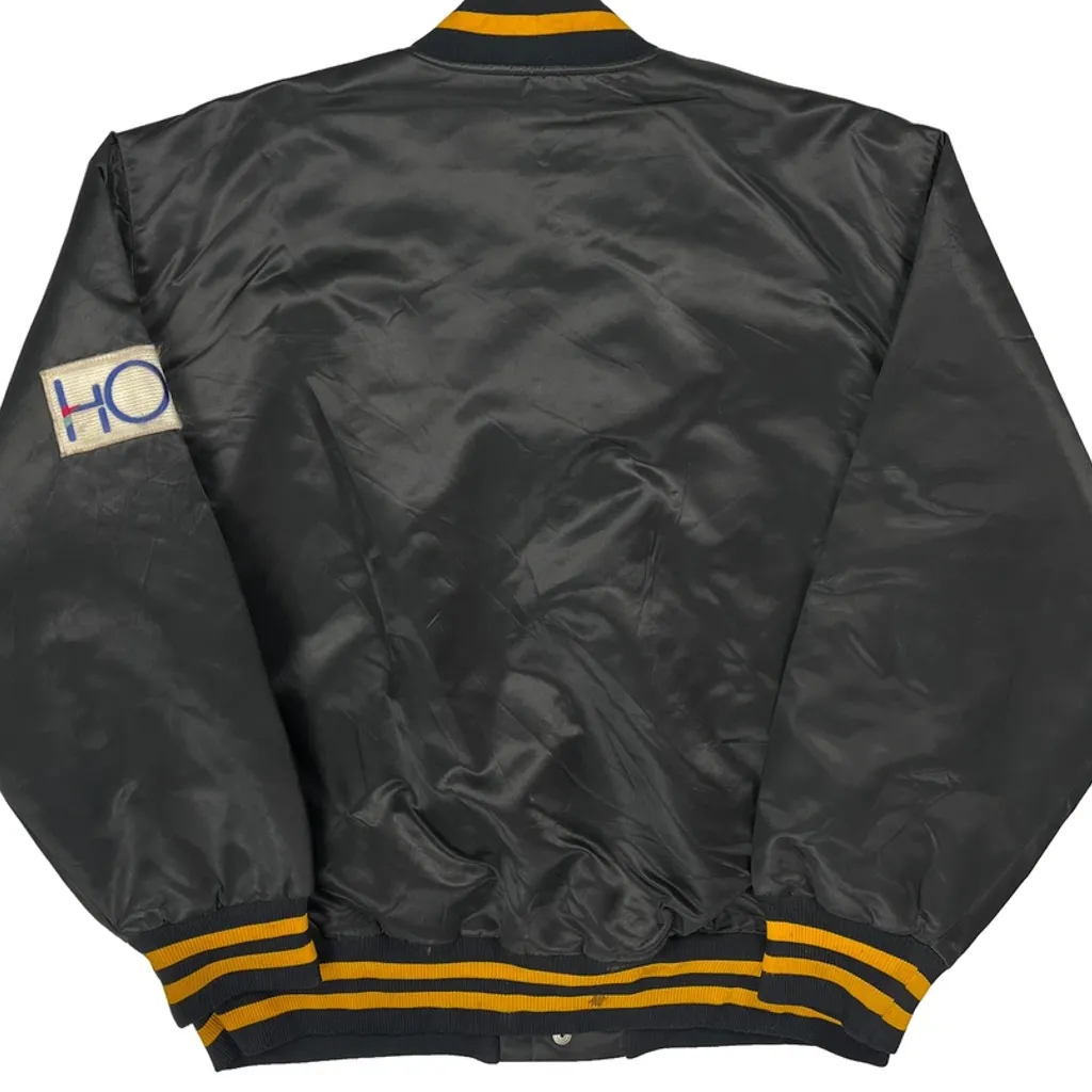 90S Made In USA Pirates Daniel'S Sportswear Satin Varsity Jacket - Large Black Polyester - Image 7
