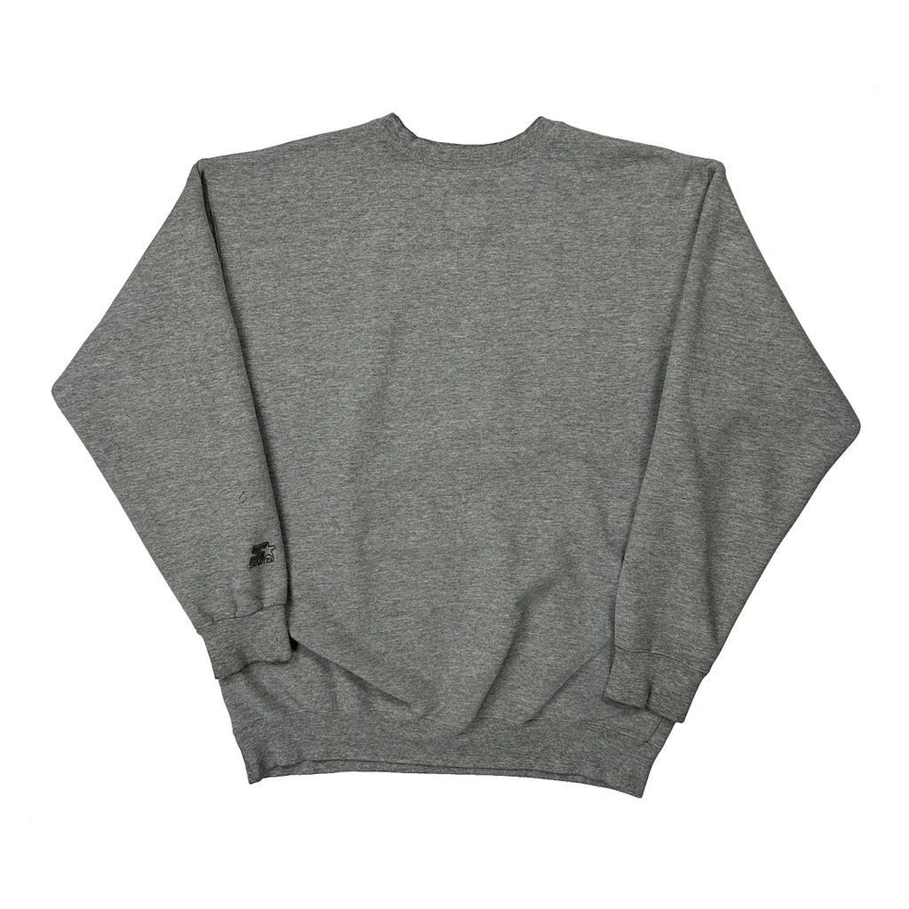 90S Made In USA Pittsburgh Steelers Starter Football Sweatshirt - Large Grey Cotton - Image 2