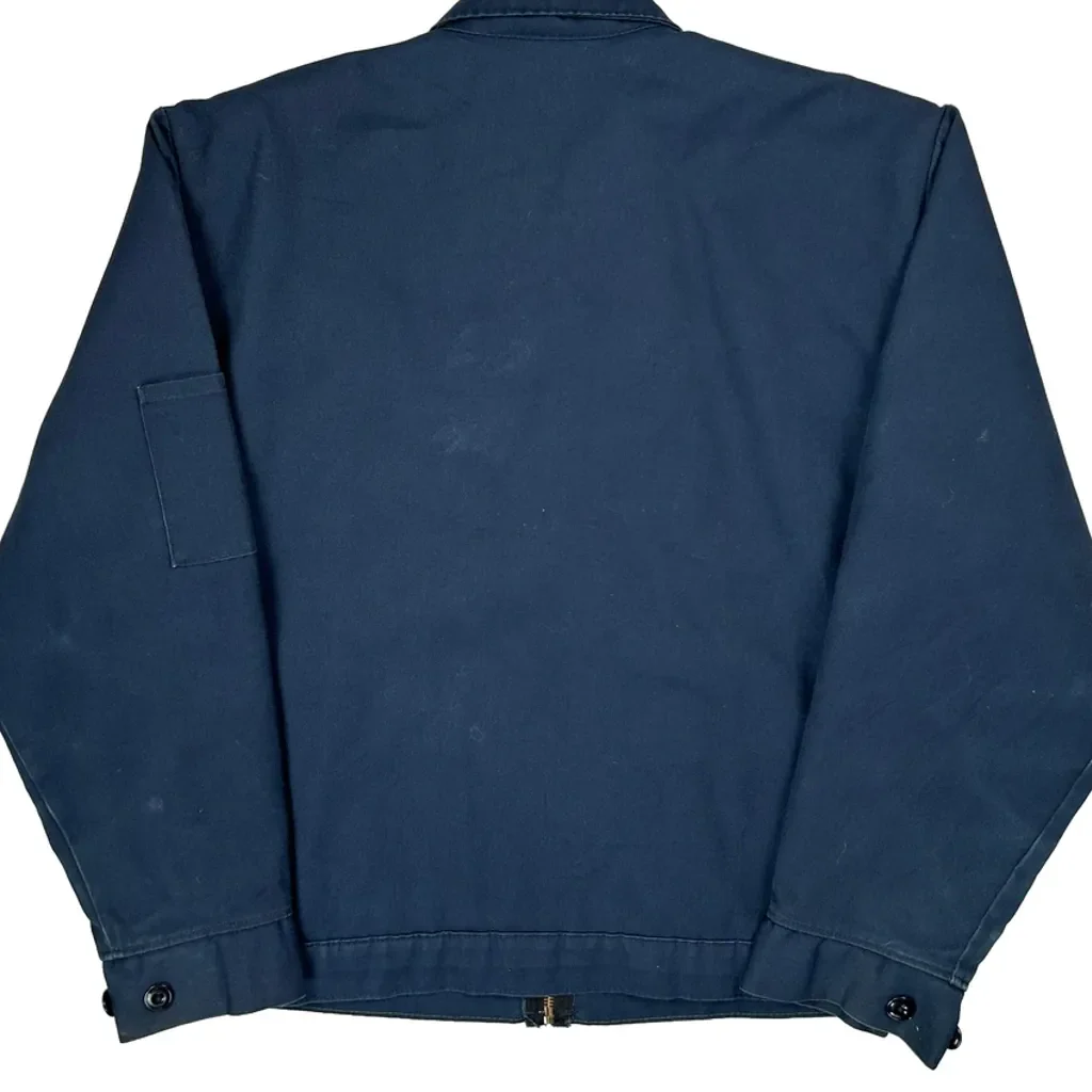 90S Made In USA Red Kap Workweaar Jacket - Medium Blue Polyester Blend - Image 6