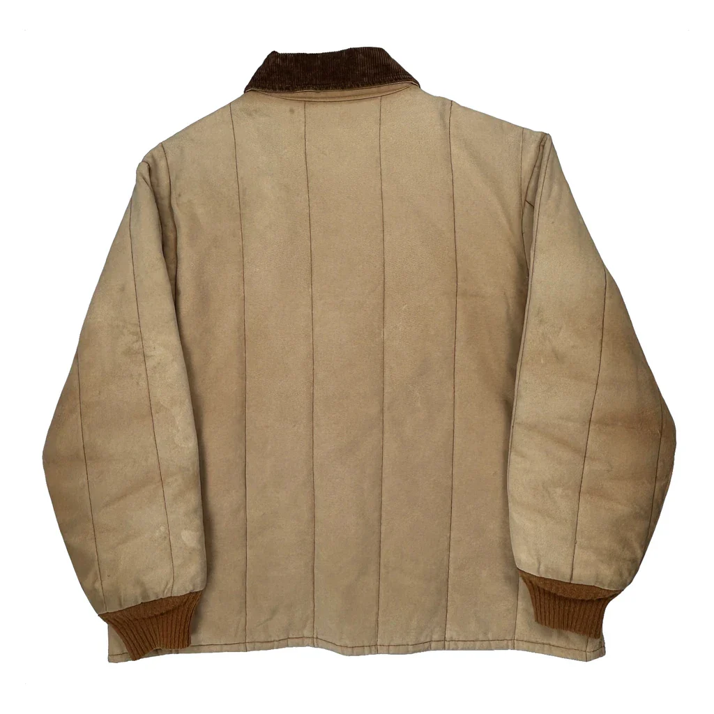 90S Made In USA Walls Blizzard Pruf Workwear Jacket - Large Beige Polyester - Image 2