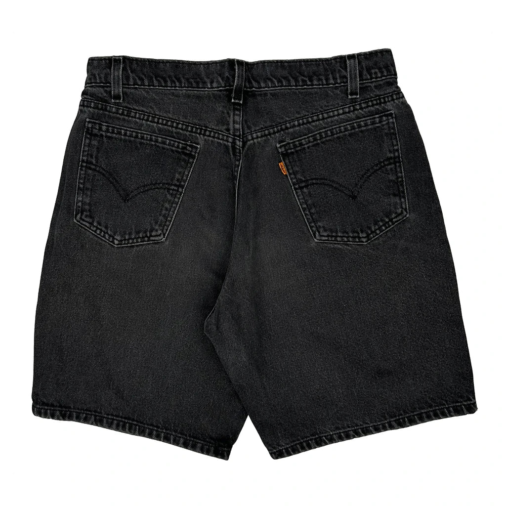 90S Orange Tab Levis Loose Denim Shorts - 32W 8L Black Denim