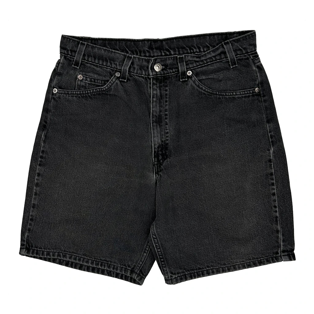 90S Orange Tab Levis Loose Denim Shorts - 32W 8L Black Denim - Image 2
