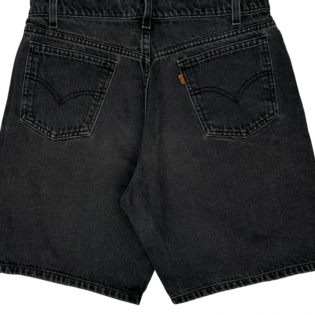 90S Orange Tab Levis Loose Denim Shorts - 32W 8L Black Denim - Image 7