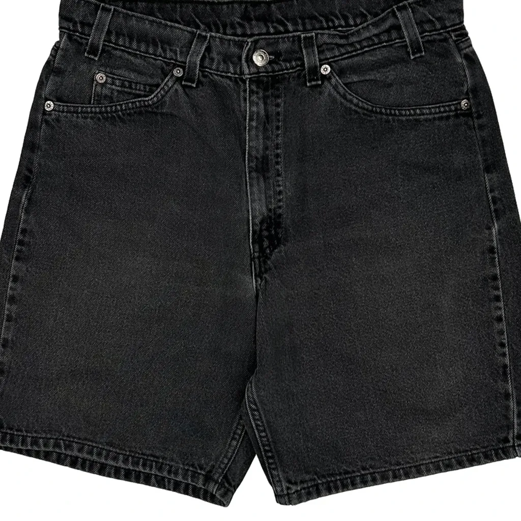 90S Orange Tab Levis Loose Denim Shorts - 32W 8L Black Denim - Image 9