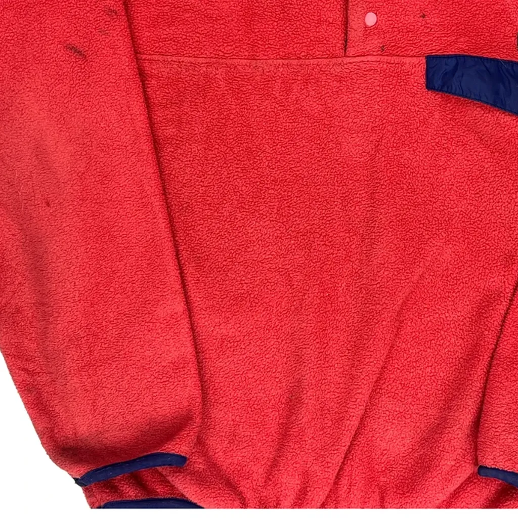 90S Patagonia Snap T Fleece - Medium Red Polyester - Image 8