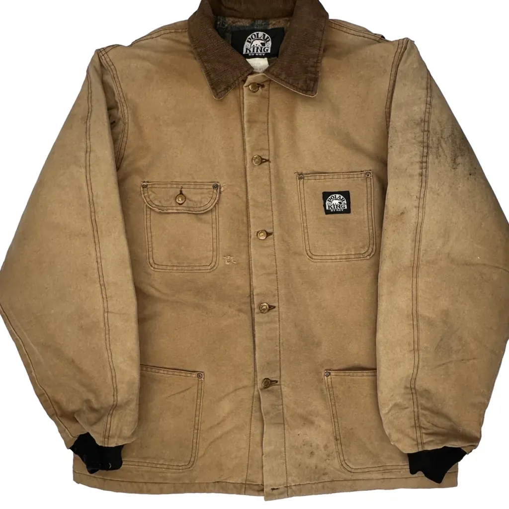 90S Polar King Tall Chore Jacket - Large Brown Cotton - Image 4