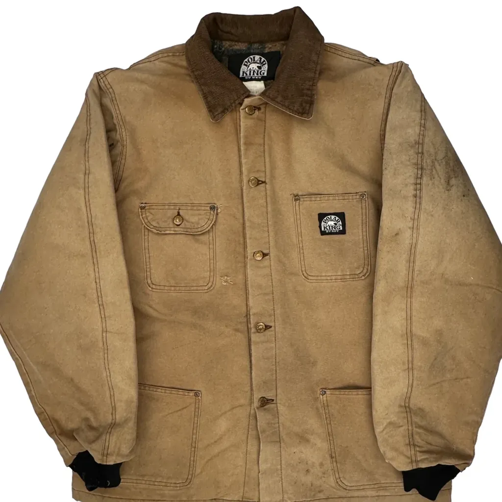 90S Polar King Tall Chore Jacket - Large Brown Cotton - Image 5