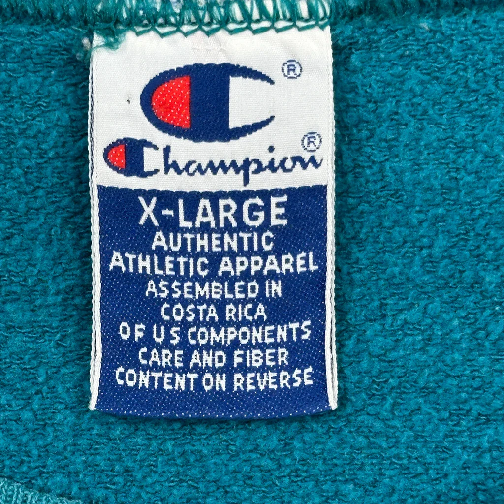 90S Reverse Weave Champion Sweatshirt - XL Green Cotton - Image 3