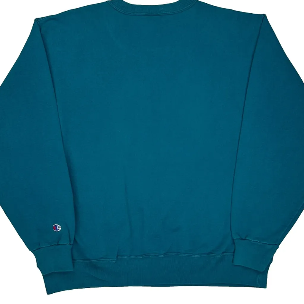 90S Reverse Weave Champion Sweatshirt - XL Green Cotton - Image 7