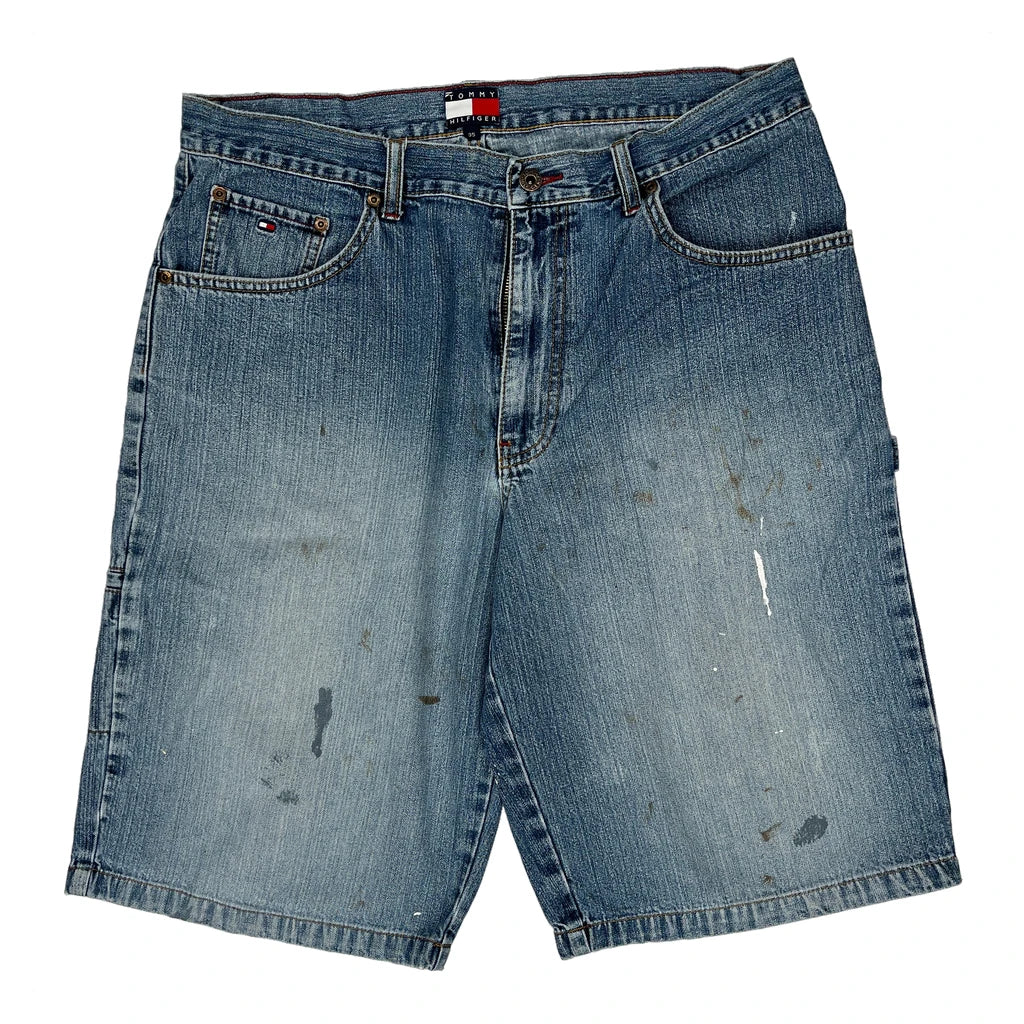 90S Tommy Hilfiger Denim Shorts - 35W 12L Blue Denim - Image 2
