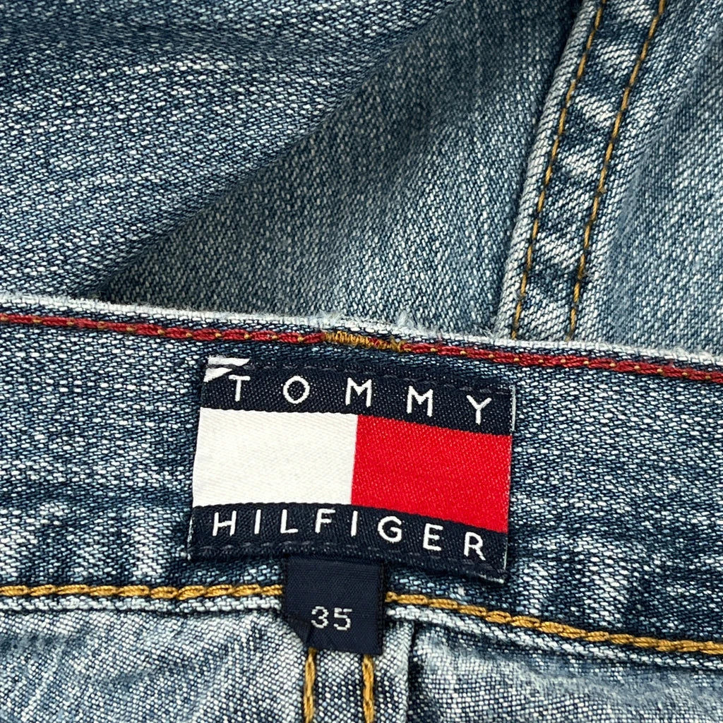 90S Tommy Hilfiger Denim Shorts - 35W 12L Blue Denim - Image 6