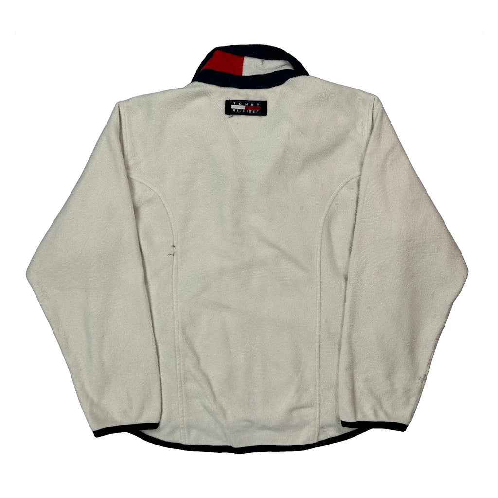 90S Tommy Hilfiger Fleece Jacket - Large White Polyester - Image 2