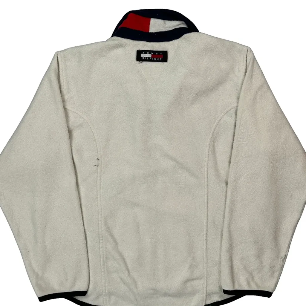 90S Tommy Hilfiger Fleece Jacket - Large White Polyester - Image 6