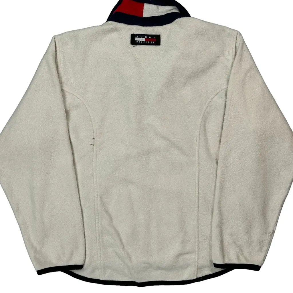 90S Tommy Hilfiger Fleece Jacket - Large White Polyester - Image 7