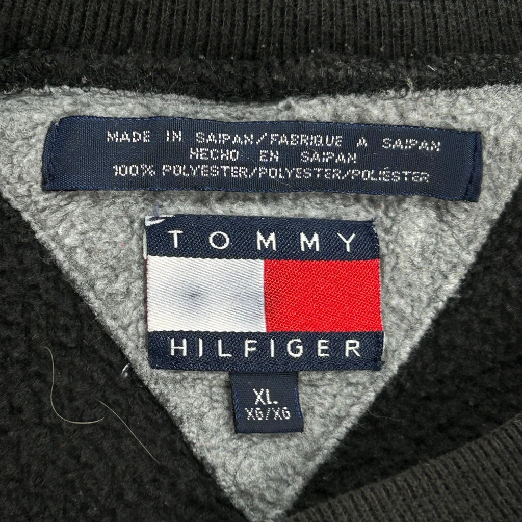 90S Tommy Hilfiger Sweatshirt Fleece - XL Black Polyester - Image 3