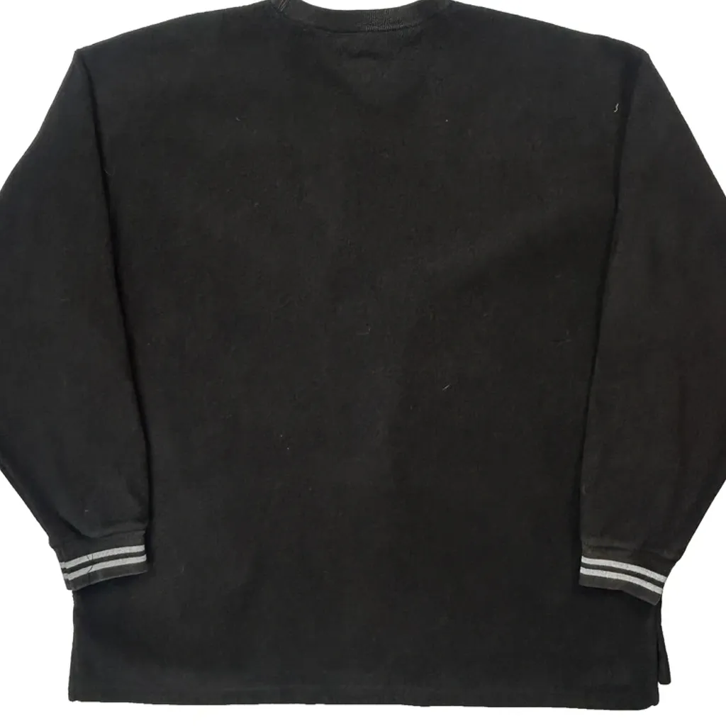90S Tommy Hilfiger Sweatshirt Fleece - XL Black Polyester - Image 6