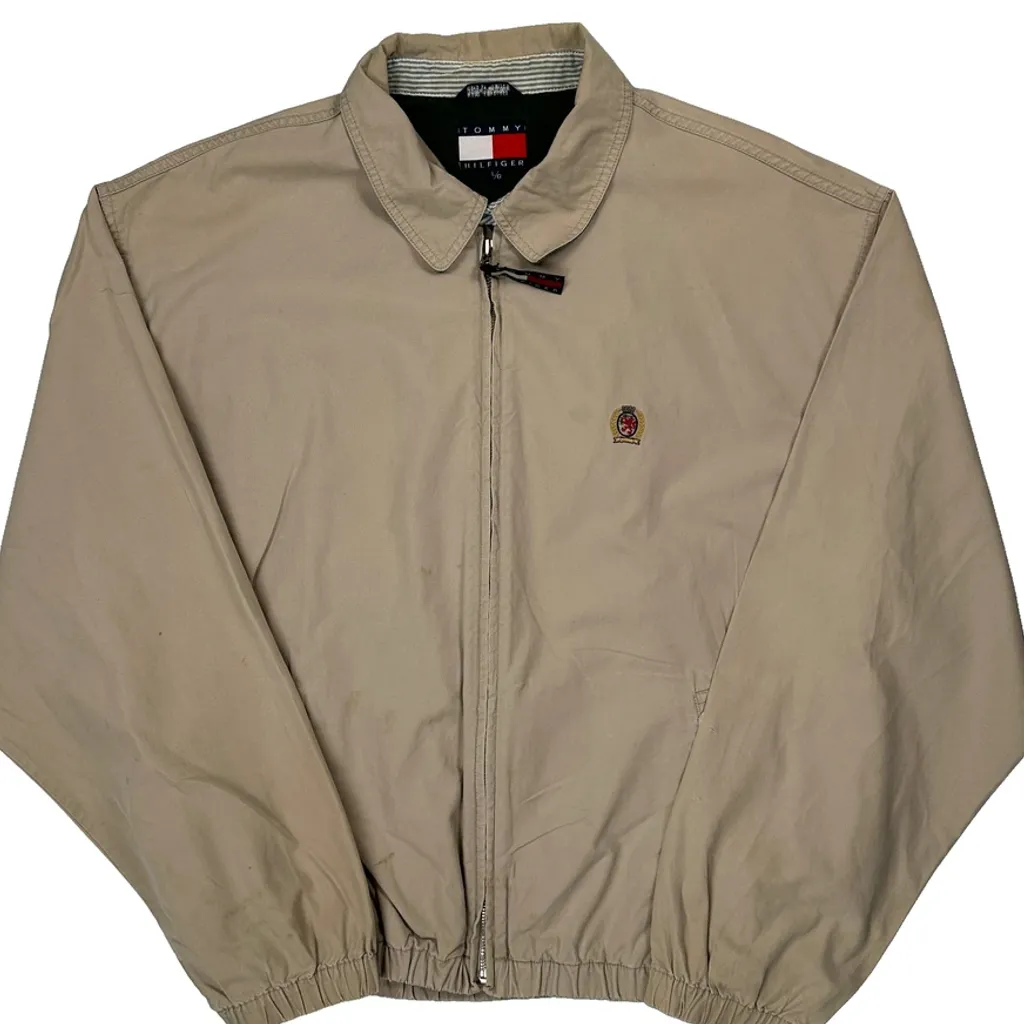 90S Tommy Hilfiger Harrington Jacket - Large Beige Cotton - Image 4