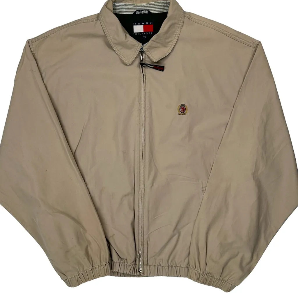 90S Tommy Hilfiger Harrington Jacket - Large Beige Cotton - Image 5
