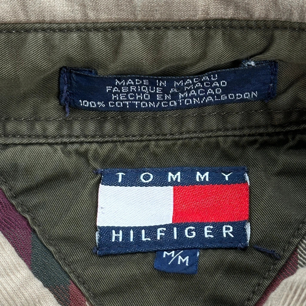 90S Tommy Hilfiger Heavyweight Patch Work Shirt - Medium Green Cotton - Image 3