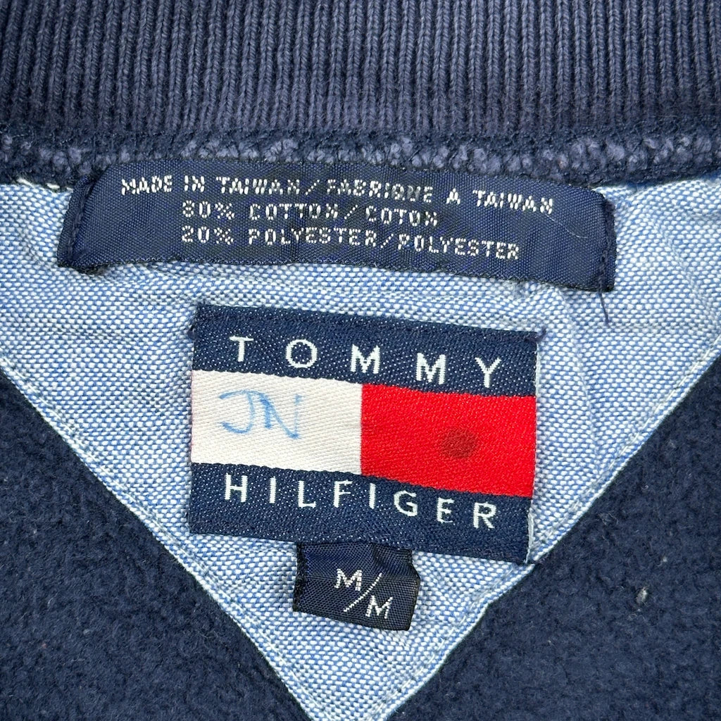 90S Tommy Hilfiger Sweatshirt - Medium Navy Cotton Blend - Image 3