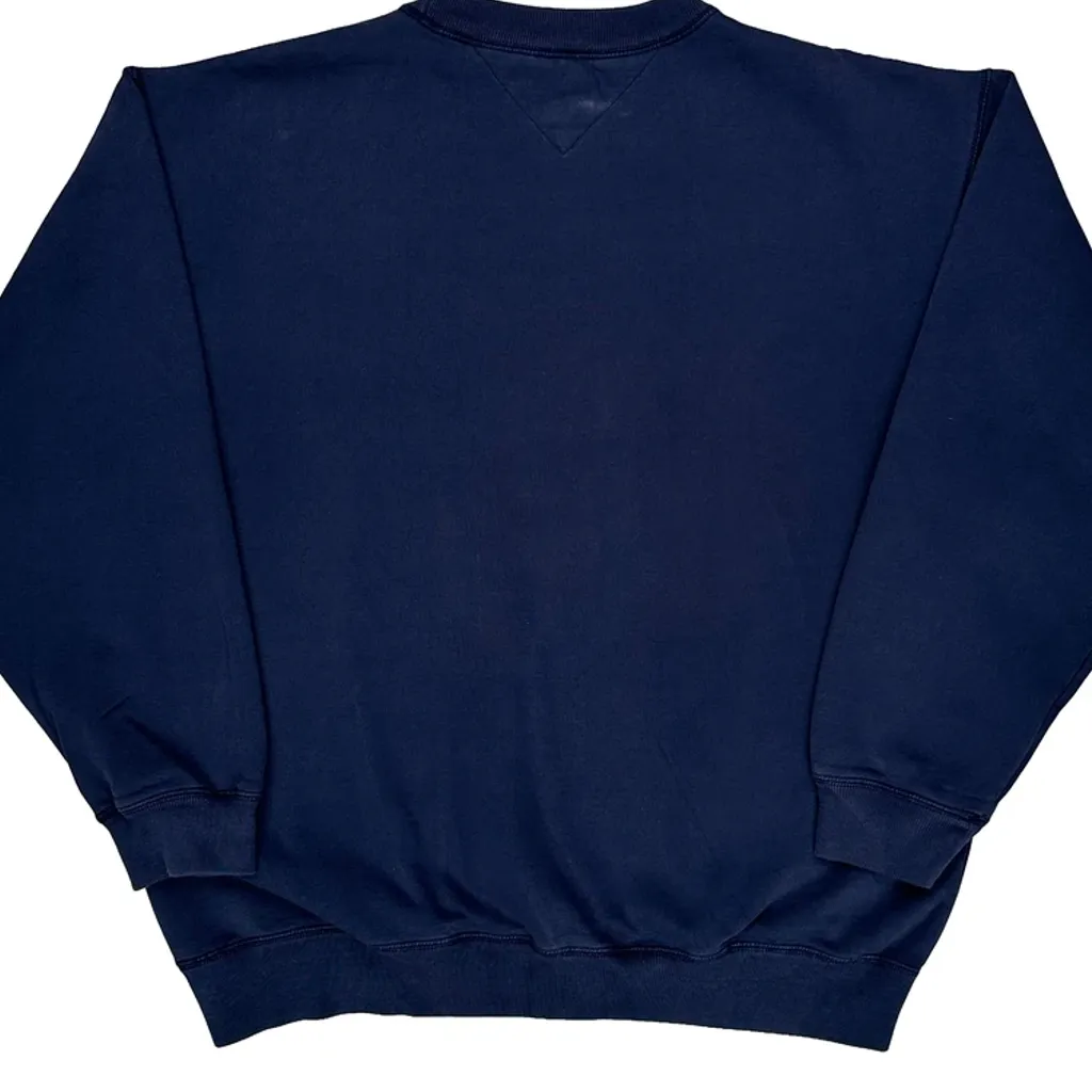 90S Tommy Hilfiger Sweatshirt - Medium Navy Cotton Blend - Image 6