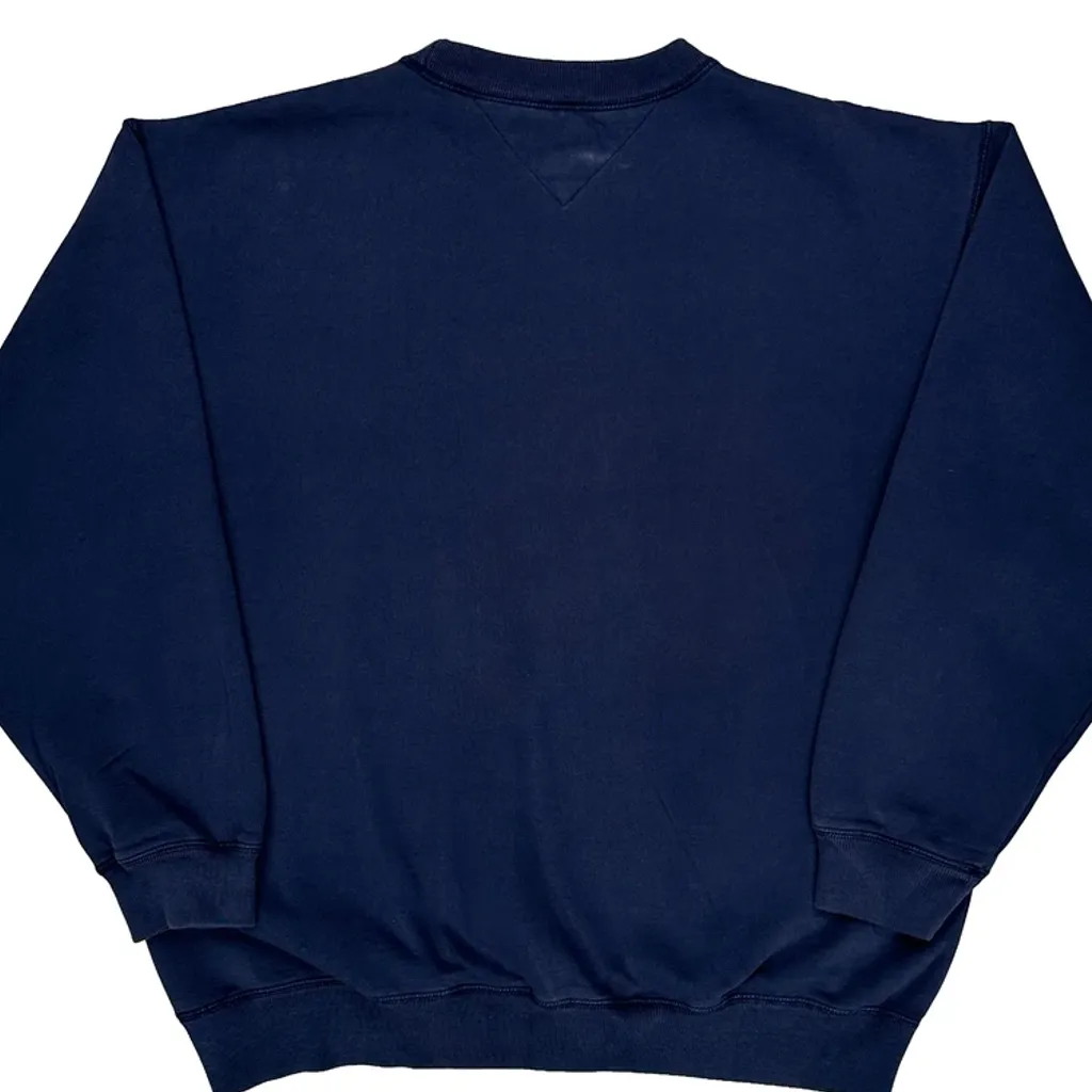 90S Tommy Hilfiger Sweatshirt - Medium Navy Cotton Blend - Image 7