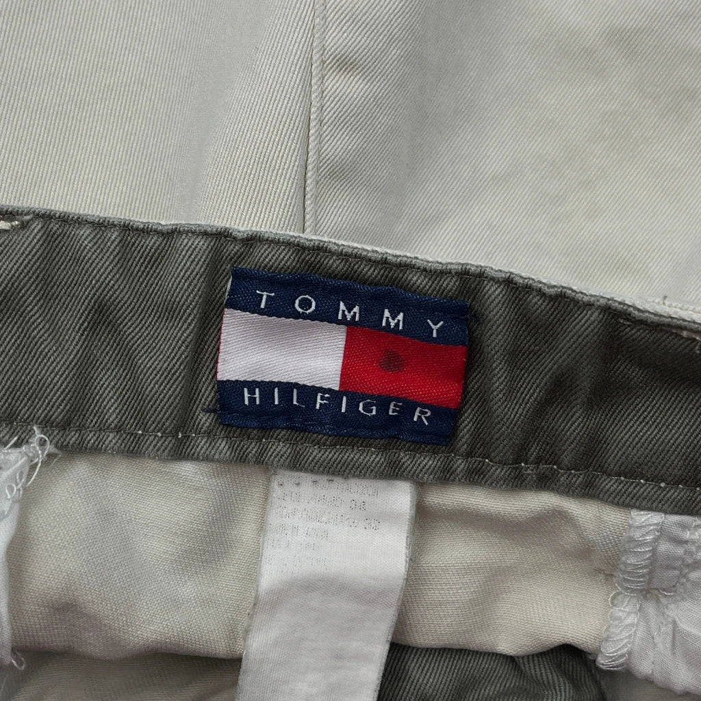 90S Tommy Hilfiger Pleated Trousers - 32W 31L Beige Cotton - Image 6
