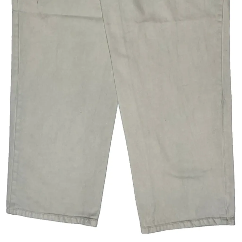 90S Tommy Hilfiger Pleated Trousers - 32W 31L Beige Cotton - Image 8
