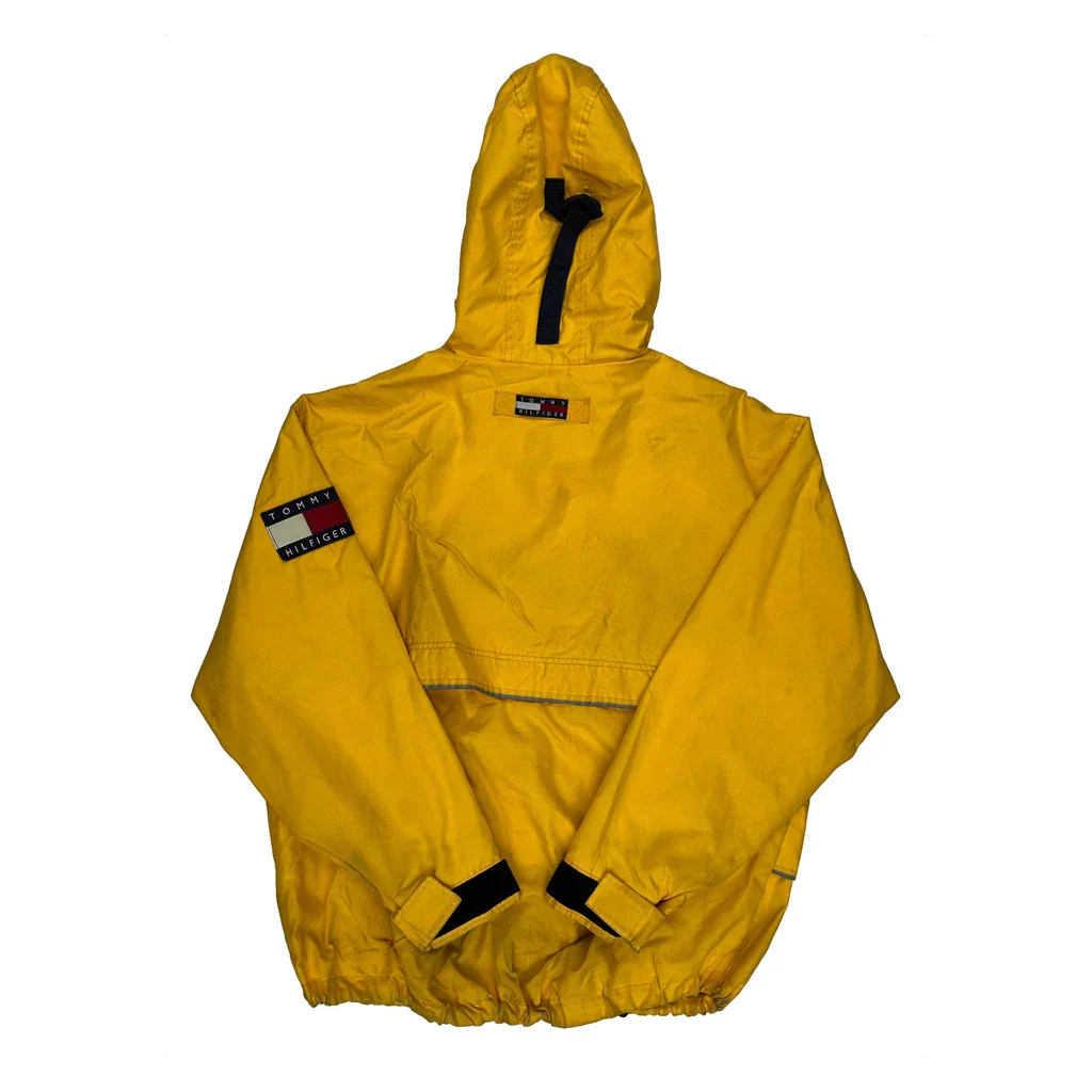 90S Tommy Hilfiger Technical Windbreaker - Large Yellow Nylon - Image 2