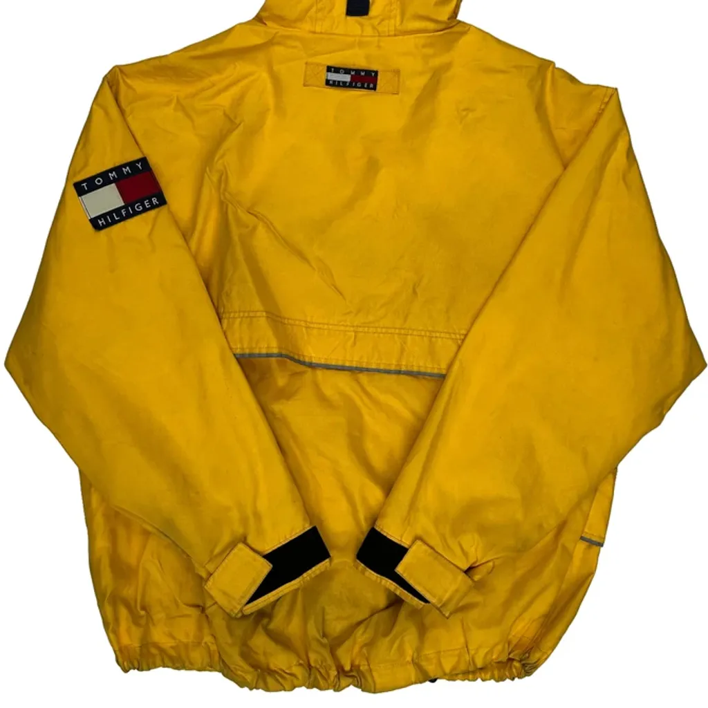 90S Tommy Hilfiger Technical Windbreaker - Large Yellow Nylon - Image 6