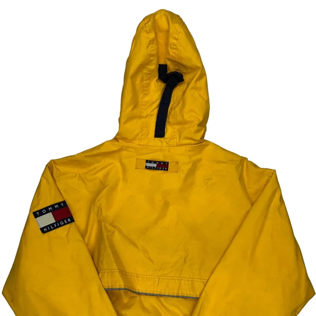 90S Tommy Hilfiger Technical Windbreaker - Large Yellow Nylon - Image 7