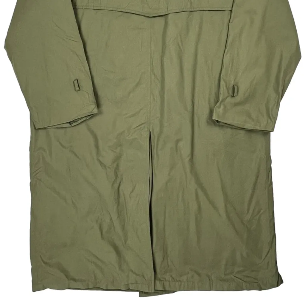 90S Vintage Fully Lined Yves Saint Laurent Full Length Double Breasted Trench Coat - XL Green Cotton - Image 10