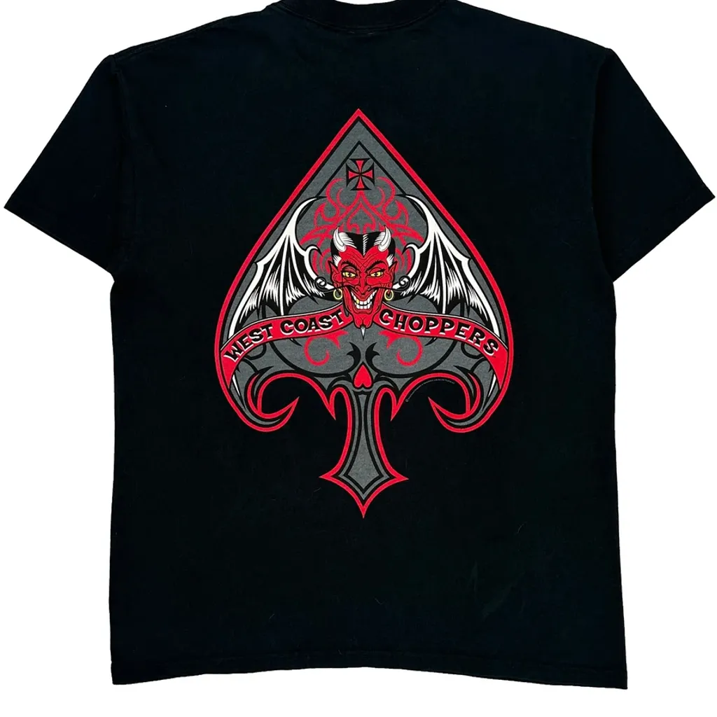 90S West Coast Choppers Devil Ace Of Spades T-Shirt - Medium Black Cotton - Image 6
