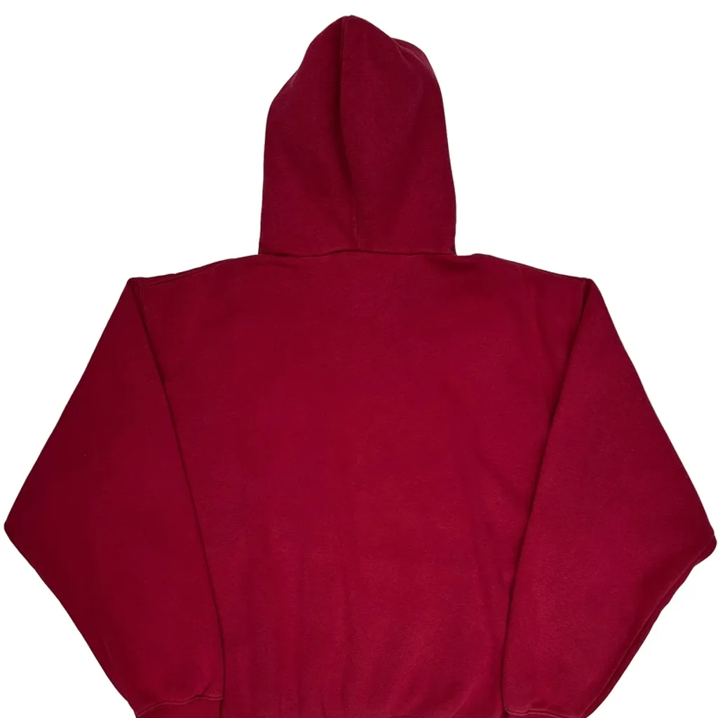 90S Willamette Softball Nike Center Swoosh Hoodie - Large Red Cotton - Image 6