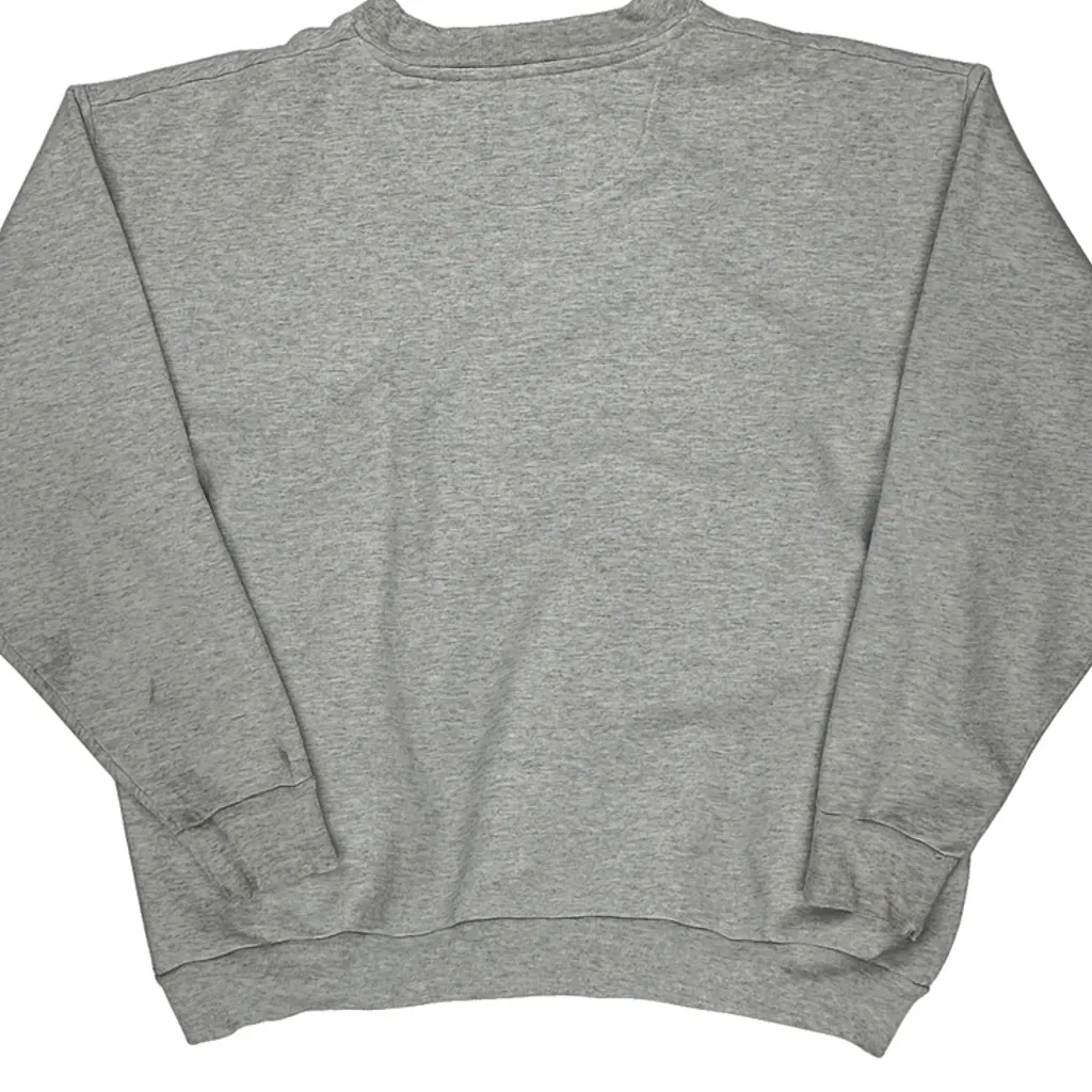 90S Yankees Majestic Spellout Sweatshirt - XL Gray Cotton Blend - Image 6