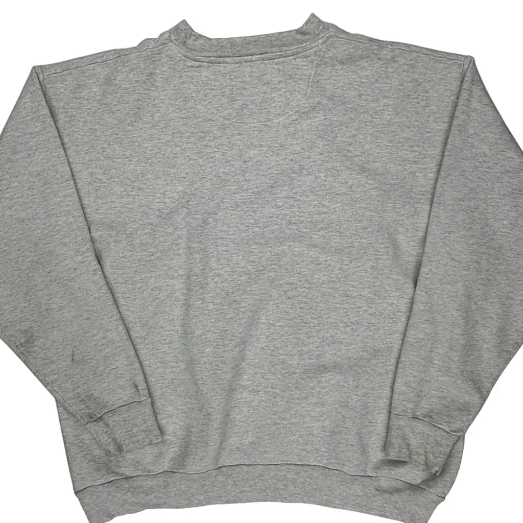 90S Yankees Majestic Spellout Sweatshirt - XL Gray Cotton Blend - Image 7