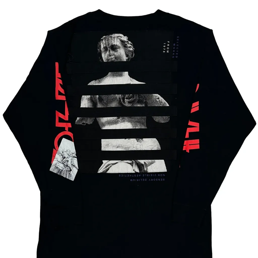 A3Sth3Tic Diesel Graphic Long Sleeve T-Shirt - Medium Black Cotton - Image 8