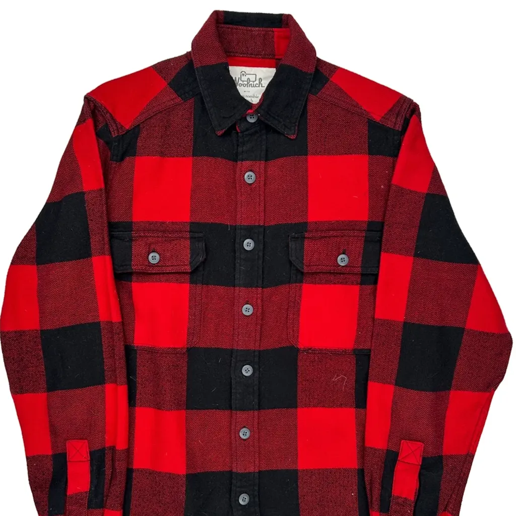 Abercrombie & Fitch Checked Flannel Shirt - Medium Red Cotton - Image 4