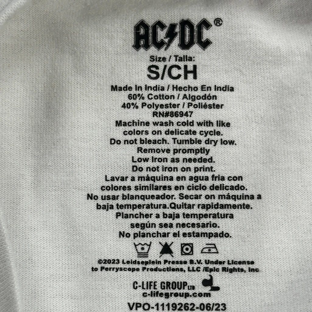 Ac/Dc Band T-Shirt - Small White Cotton Blend - Image 3