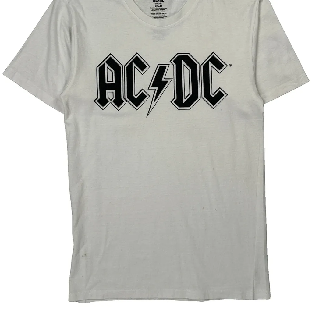 Ac/Dc Band T-Shirt - Small White Cotton Blend - Image 4